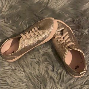 Pink glittery H&M slip on sneakers